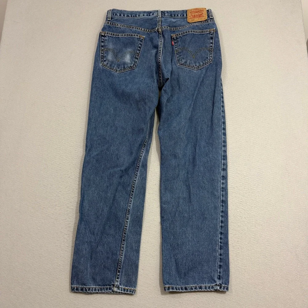 Vintage Levis 505 Jeans Men's 36x32 Blue Regular Fit Straight Leg Denim Western